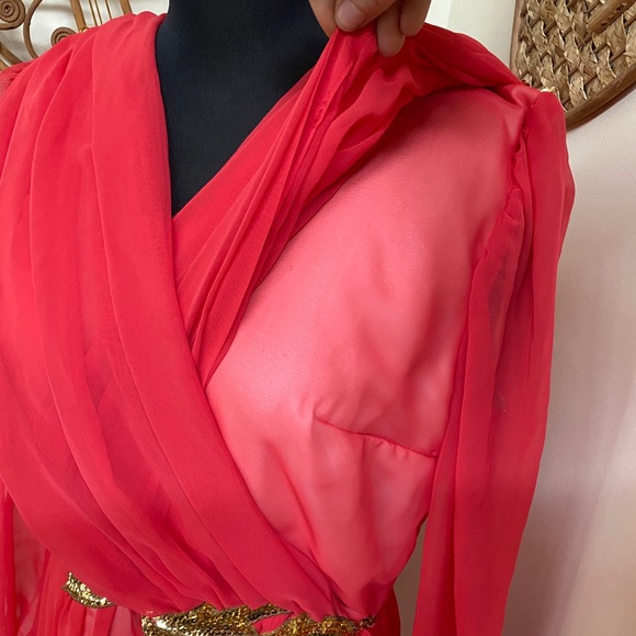 Vintage 70s Chiffon Formal Gown - Picture 7 of 8